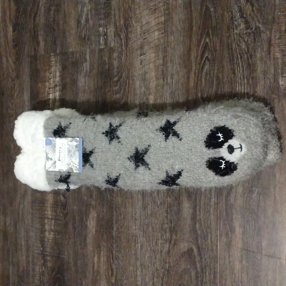 New women's Lurex Critter Slipper socks size L/XL(8-10)